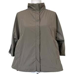 Sun Kim Women’s Jacket Full Zip Top 3/4 Sleeve Pockets Minimalist Mock Neck XS